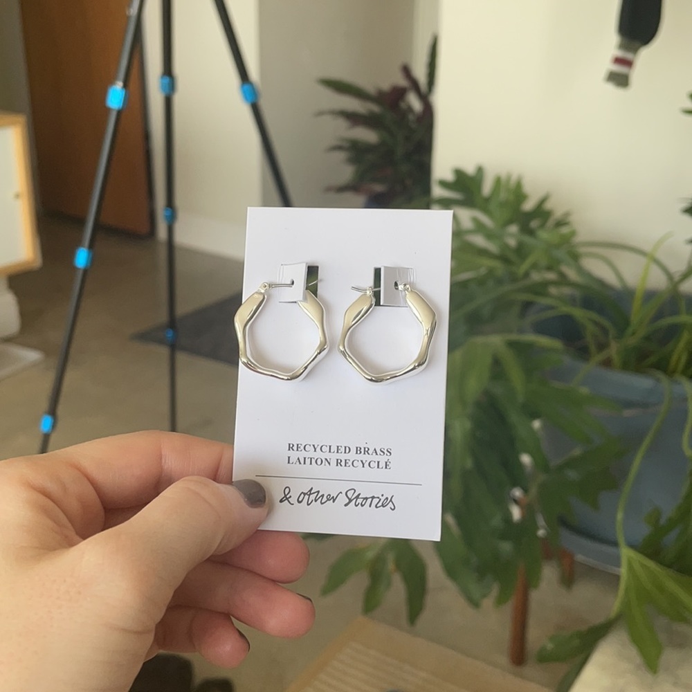 NWT - Small silver hoops, never been worn!